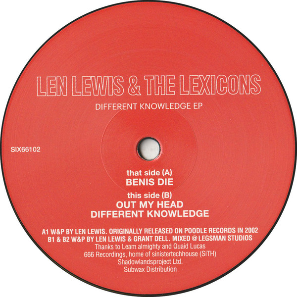 Len Lewis & The Lexicons - Different Knowledge EP | 666 Recordings (SIX66102)