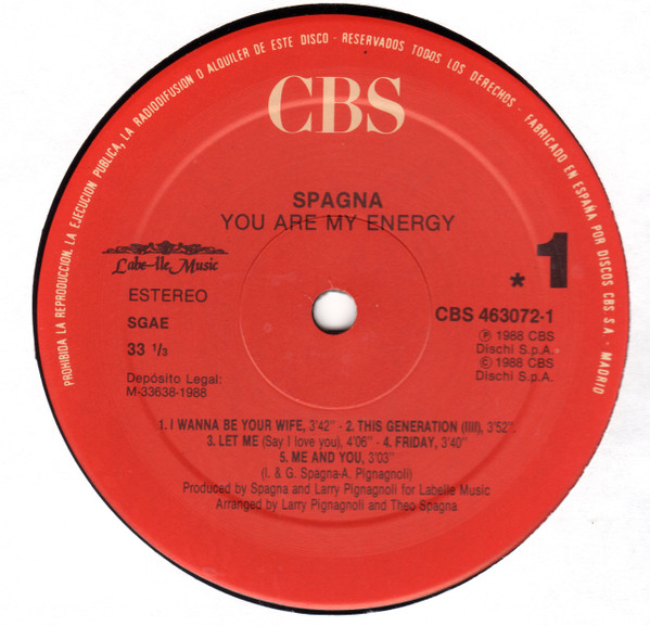 Ivana Spagna - You Are My Energy | CBS (CBS 463072-1) - 2 Ivana Spagna - You Are My Energy | CBS (CBS 463072-1) - 2