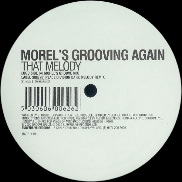 George Morel - Morel's Grooving Again - That Melody | Subversive (SUB 62T) - 3