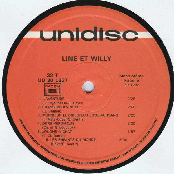 Line Et Willy - Line Et Willy "Spécial Enfants" | Unidisc (UD 30 1237) - 4