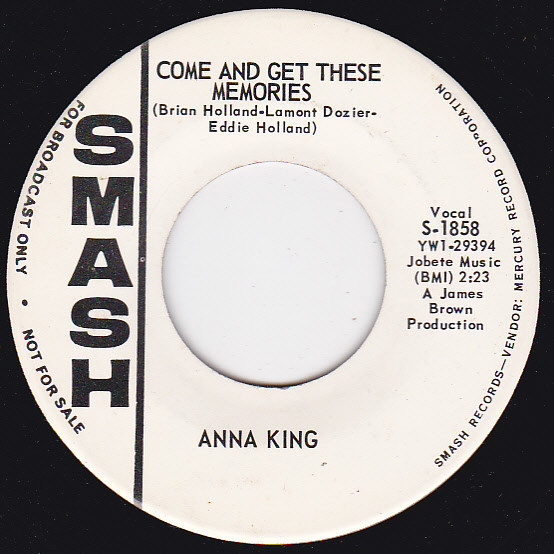 Anna King - If Somebody Told You / Come And Get These Memories | Smash Records (S-1858)