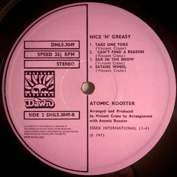 Atomic Rooster - Nice 'N' Greasy | Dawn (DNLS 3049) - 4