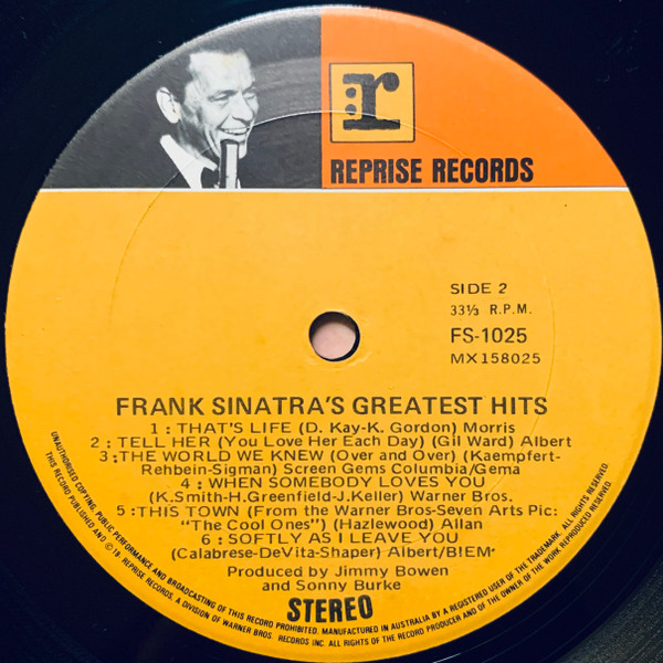 Frank Sinatra - Frank Sinatra's Greatest Hits! | Reprise Records (FS 1025) - 4 Frank Sinatra - Frank Sinatra's Greatest Hits! | Reprise Records (FS 1025) - 4
