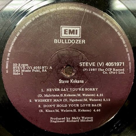 Steve Kekana - Bulldozer | EMI (STEVE (V) 4051971) - 3 Steve Kekana - Bulldozer | EMI (STEVE (V) 4051971) - 3