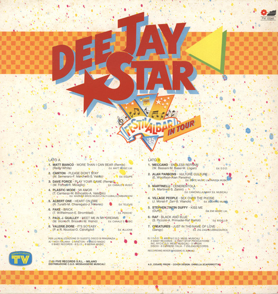 Various - Dee Jay Star - Festivalbar '85 In Tour | Five (FM 13546)