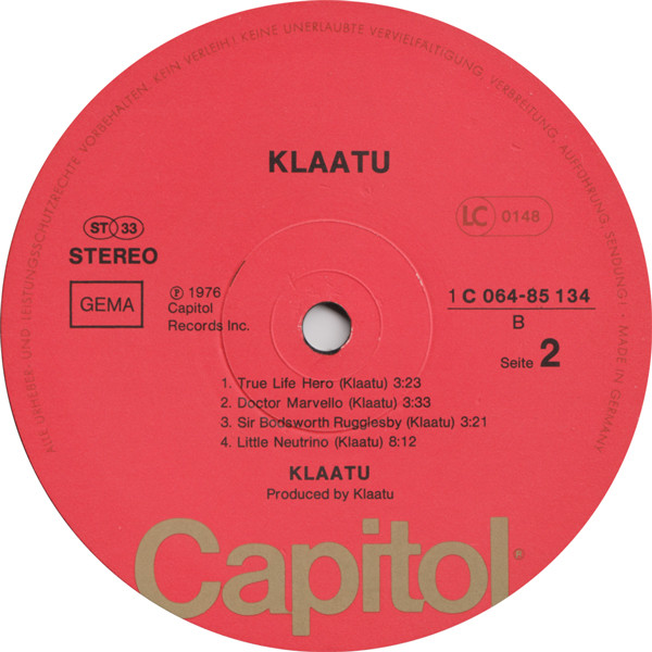 Klaatu - Klaatu | Capitol Records (1C 064-85 134) - 4