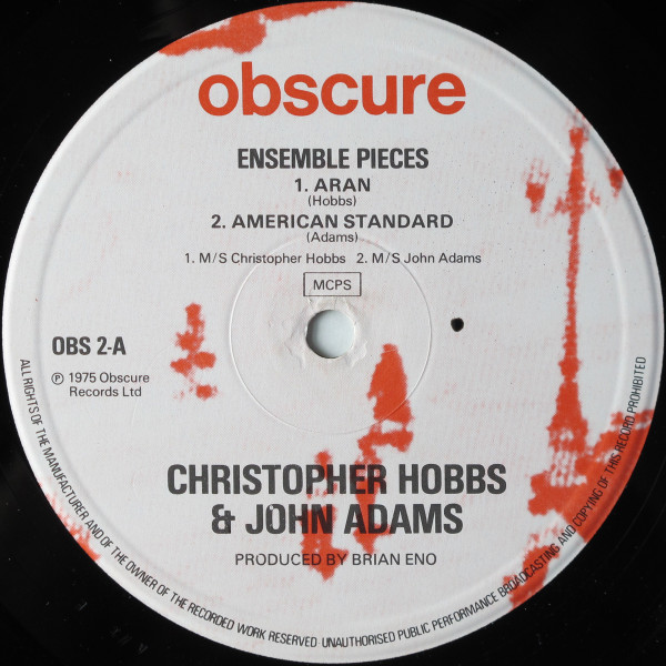Christopher Hobbs / John Adams / Gavin Bryars - Ensemble Pieces | Obscure (obscure no. 2) - 3