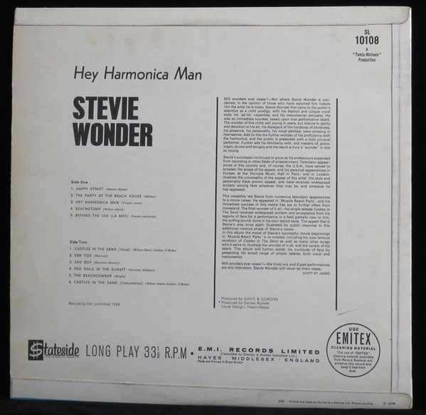 Stevie Wonder - Hey, Harmonica Man | Stateside (SL 10108) - 2