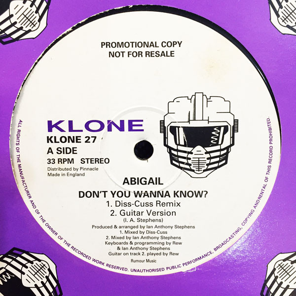 Abigail - Don't You Wanna Know? | Klone Records (KLONE 27) - main