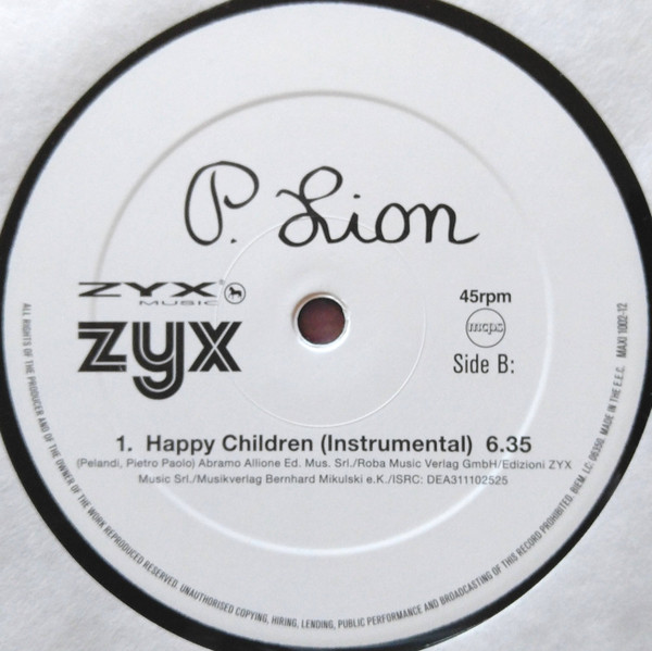 P. Lion - Happy Children | ZYX Music (MAXI 1002-12) - 4