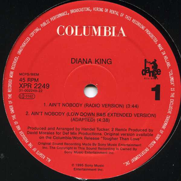 Diana King - Ain't Nobody | Columbia (XPR 2249) - 2 Diana King - Ain't Nobody | Columbia (XPR 2249) - 2