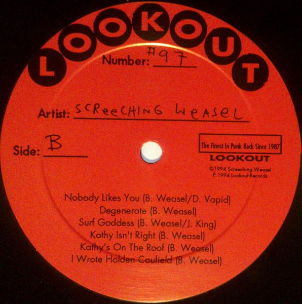Screeching Weasel - How To Make Enemies And Irritate People | Lookout! Records (Lookout Number 97) - 4