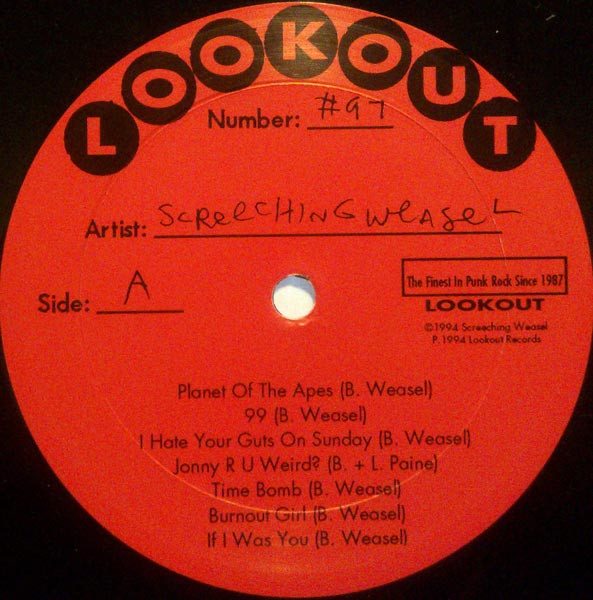 Screeching Weasel - How To Make Enemies And Irritate People | Lookout! Records (Lookout Number 97) - 3