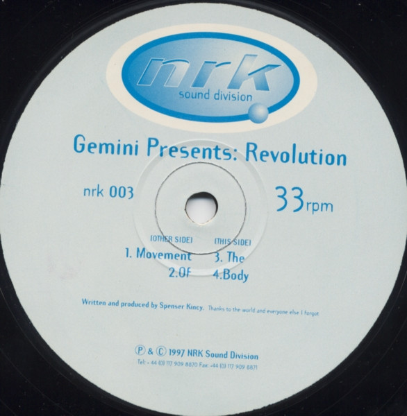 Gemini - Revolution EP | NRK Sound Division (nrk 003) - 2