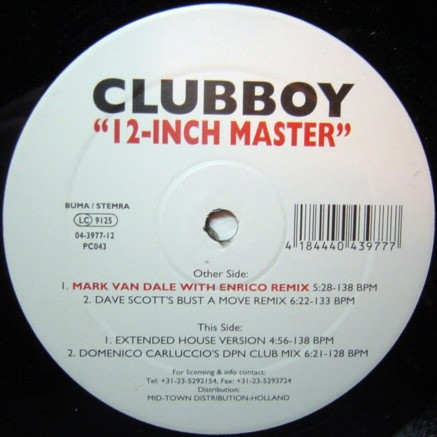 Clubboy - 12-Inch Master | T.T.F. Records (TTF 04-3977-12)
