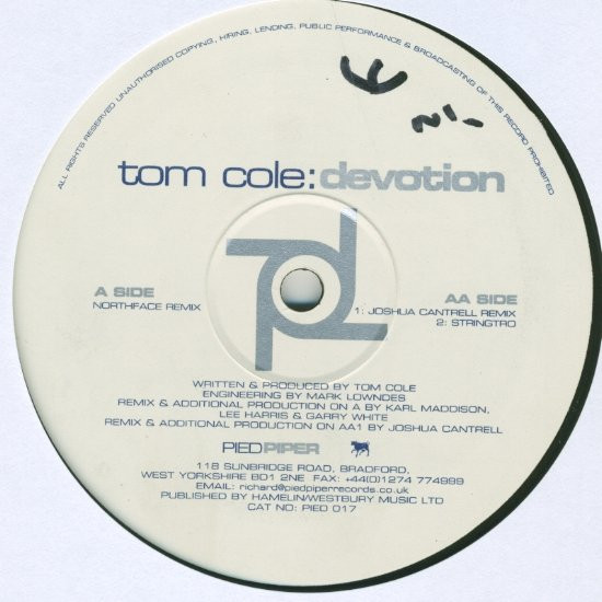 Tom Cole - Devotion | Pied Piper Records (PIED 017) - 4