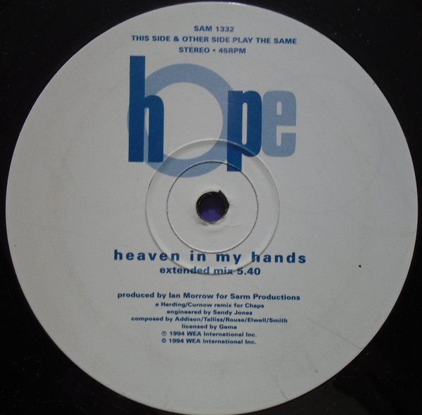 Hope - Heaven In My Hands | Warner Bros. Records (SAM 1332) - main