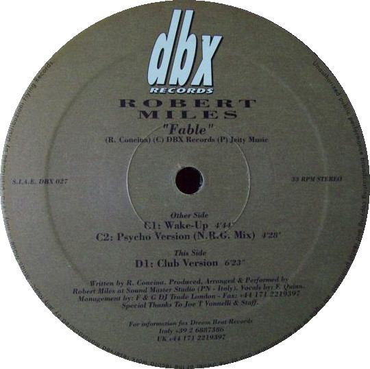 Robert Miles - Fable | DBX Records (DBX 027) - 3