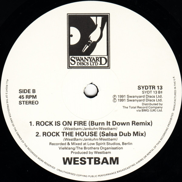 WestBam - Rock The House (Electric Latino Mix) | Swanyard Discs Ltd. (SYDTR 13) - 3