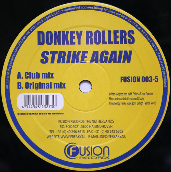 Donkey Rollers - Strike Again | Fusion Records (FUSION 003-5) - 3 Donkey Rollers - Strike Again | Fusion Records (FUSION 003-5) - 3
