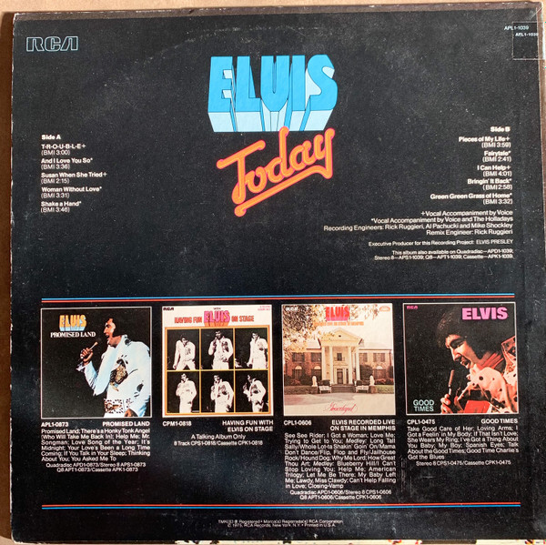 Elvis Presley - Today [Vinyl] | RCA (AFL1-1039) - 2