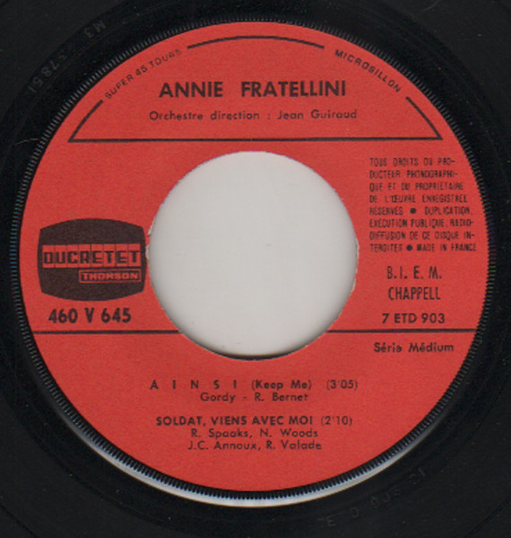 Annie Fratellini - Une Chanson Américaine | Ducretet Thomson (460 V 645) - 4