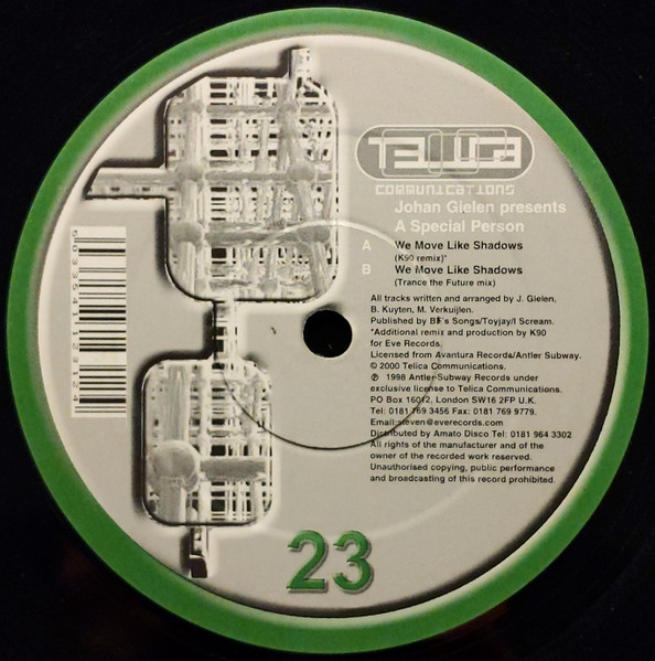 Johan Gielen Presents A Special Person - We Move Like Shadows | Telica (Telica 23) - main Johan Gielen Presents A Special Person - We Move Like Shadows | Telica (Telica 23) - main