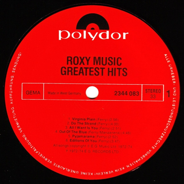 Roxy Music - Greatest Hits | Polydor (2344 083) - 3