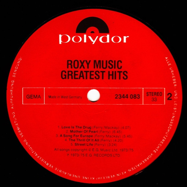 Roxy Music - Greatest Hits | Polydor (2344 083) - 4