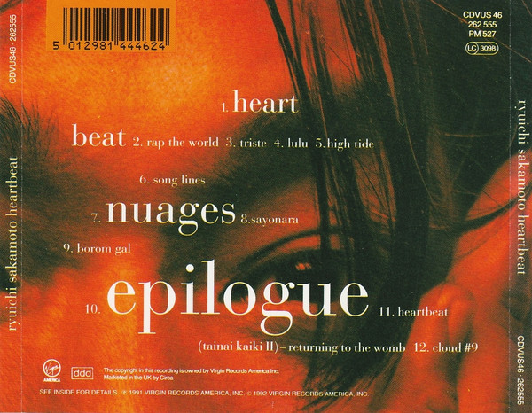 Ryuichi Sakamoto - Heartbeat | Virgin America (CDVUS 46) - 2