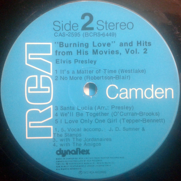 Elvis Presley - Burning Love And Hits From His Movies Vol. 2 [Vinyl] | RCA Camden (CAS-2595) - 4