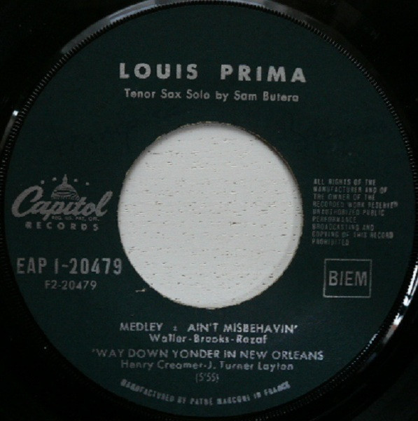 Louis Prima - Just A Gigolo | Capitol Records (EAP 1-20479) - 3