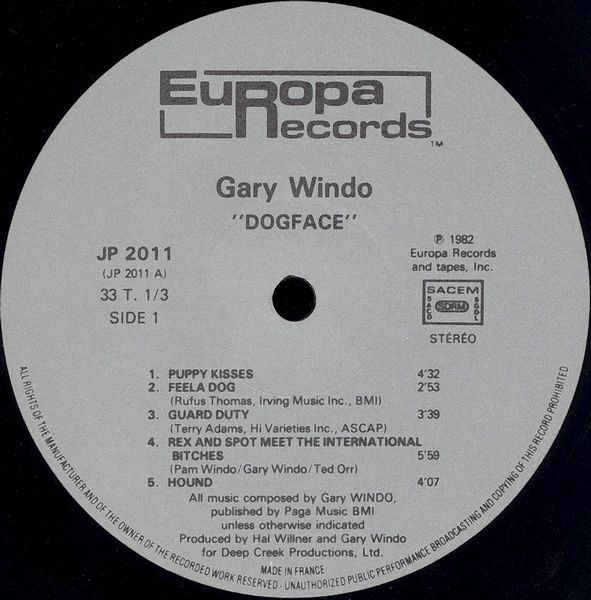 Gary Windo - Dogface | Europa Records (JP 2011) - 3
