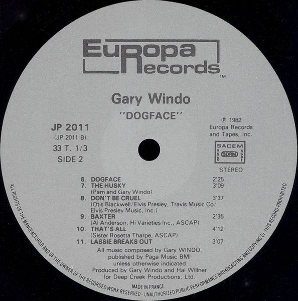 Gary Windo - Dogface | Europa Records (JP 2011) - 4