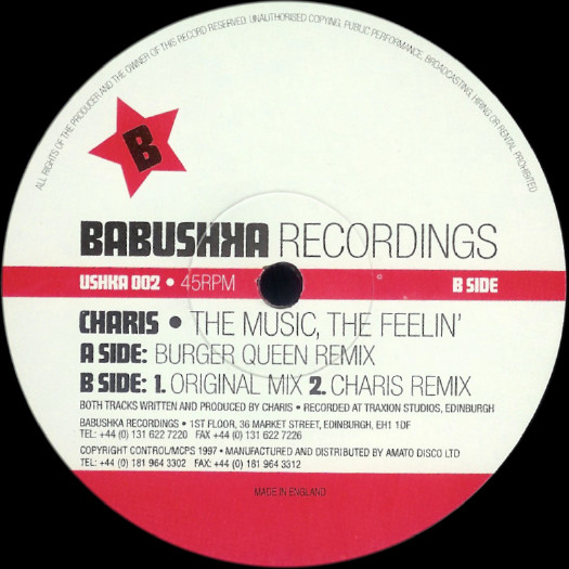 Charis - The Music, The Feelin' | Babushka Recordings (USHKA 002) - main Charis - The Music, The Feelin' | Babushka Recordings (USHKA 002) - main