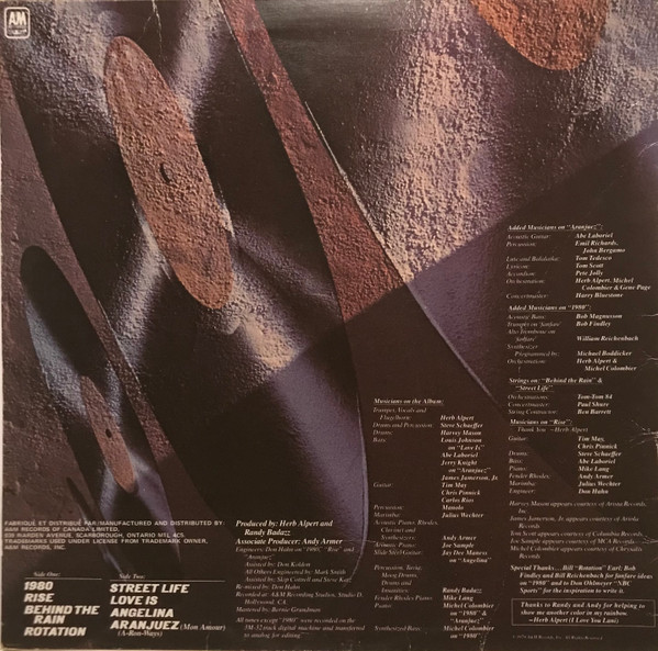 Herb Alpert - Rise | A&M Records (SP-4790) - 2