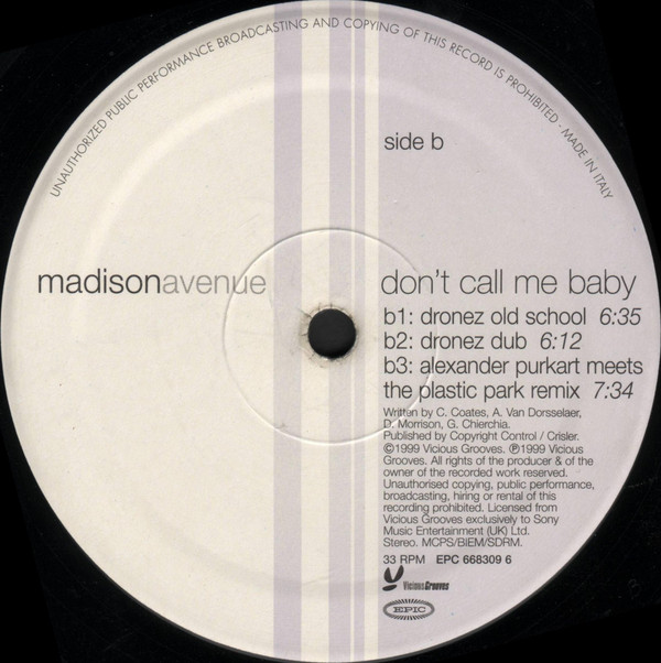 Madison Avenue - Don't Call Me Baby | Epic (EPC 668309 6) - 4 Madison Avenue - Don't Call Me Baby | Epic (EPC 668309 6) - 4
