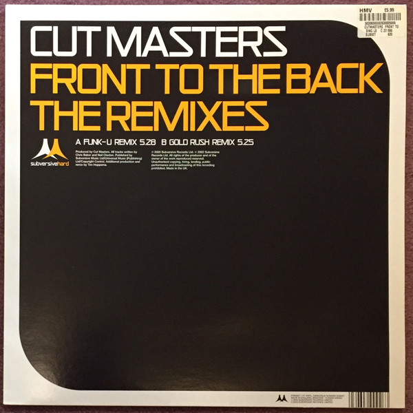 Cut Masters - Front To The Back (The Remixes) | Subversive (SUB92T)
