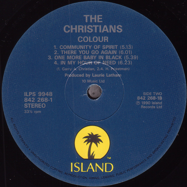 The Christians - Colour | Island Records (ILPS 9948) - 2