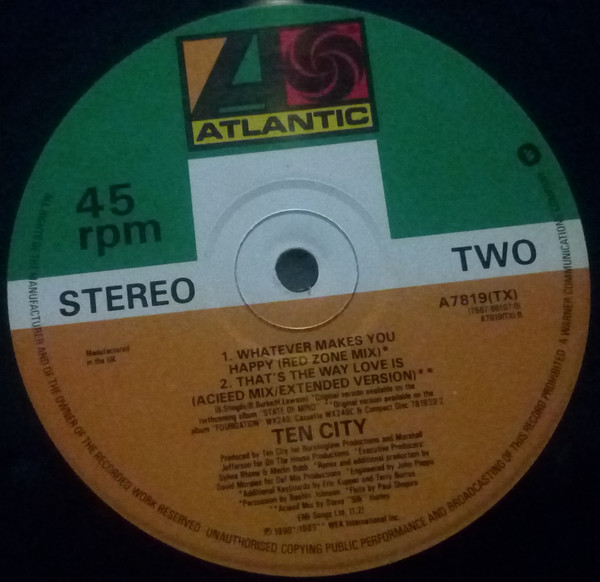 Ten City - Whatever Makes You Happy | Atlantic (A 7819 TX) - 4