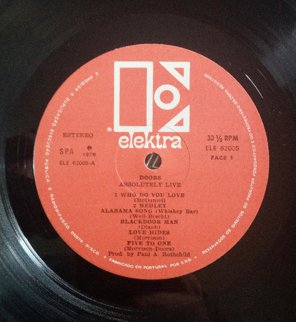 The Doors - Absolutely Live | Elektra (ELE62005) - 2
