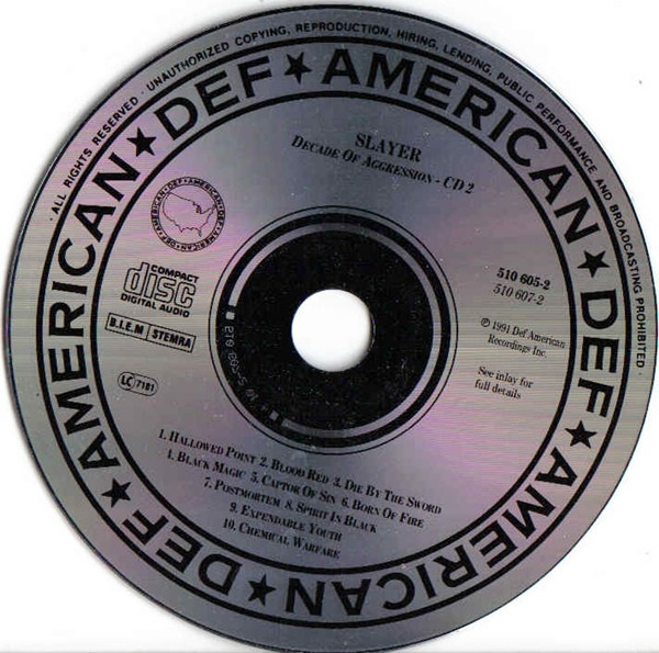Slayer - Decade Of Aggression Live | Def American Recordings (510 605-2) - 3