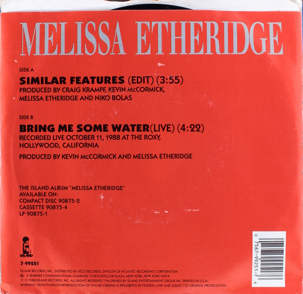 Melissa Etheridge - Similar Features | Island Records (7-99251) - 2