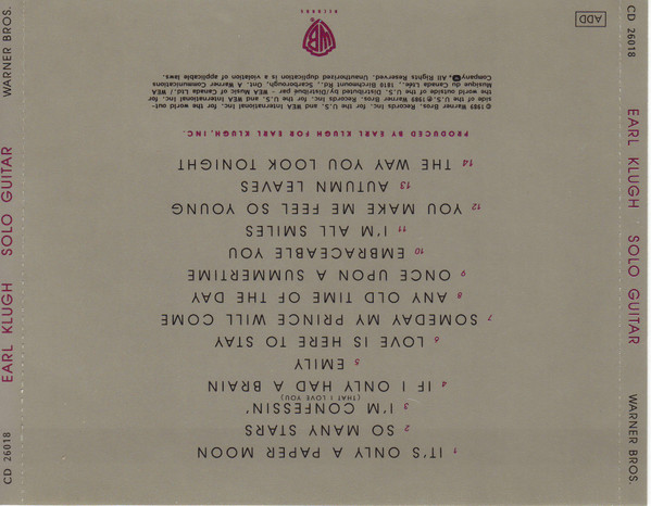 Earl Klugh - Solo Guitar | Warner Bros. Records (CD 26018)