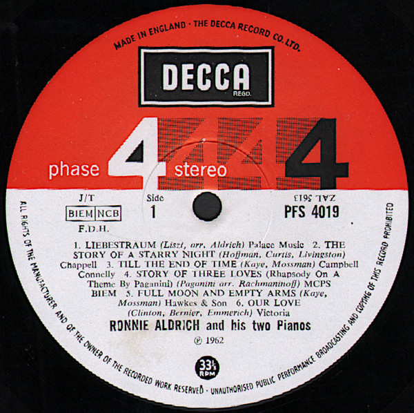 Ronnie Aldrich And His Two Pianos - Ronnie Aldrich And His Two Pianos | Decca (PFS 4019) - 3