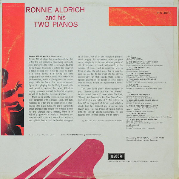 Ronnie Aldrich And His Two Pianos - Ronnie Aldrich And His Two Pianos | Decca (PFS 4019) - 2