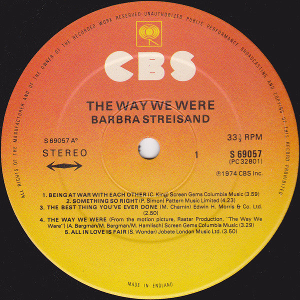 Barbra Streisand - The Way We Were | CBS (S 69057) - 2