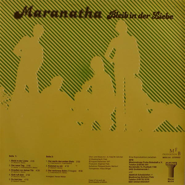 Maranatha - Bleib In Der Liebe | MFB Produktion (MFB 516) Maranatha - Bleib In Der Liebe | MFB Produktion (MFB 516)