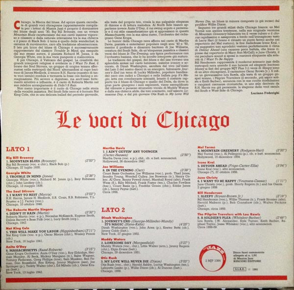 Various - Le Voci Di Chicago | Musica Jazz (2 MJP 1084) - 2