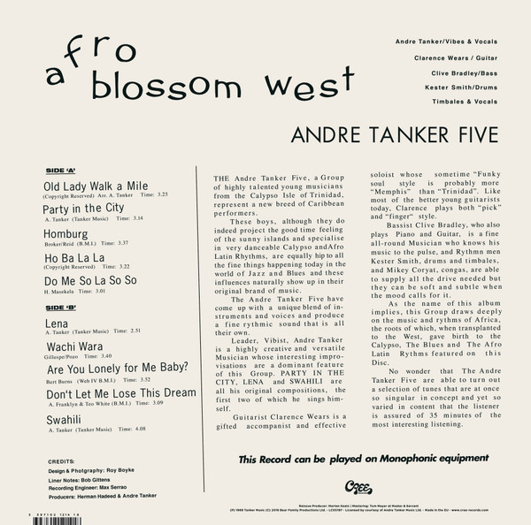 The Andre Tanker Five - Afro Blossom West | Cree Records (CLP 1214) - 2